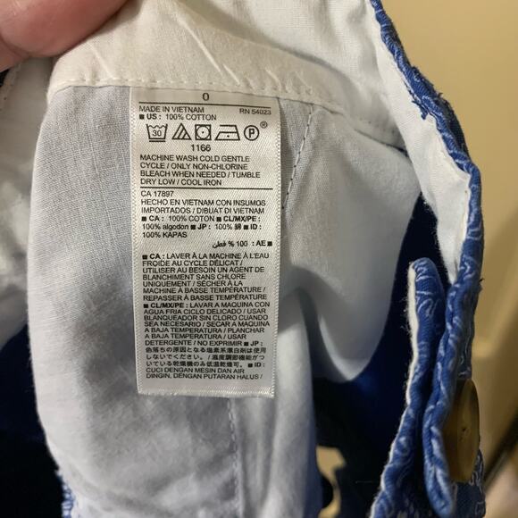 Old Navy Chino Blue Nautical Shells Coral Life Shorts Size 0 - Picture 7 of 7